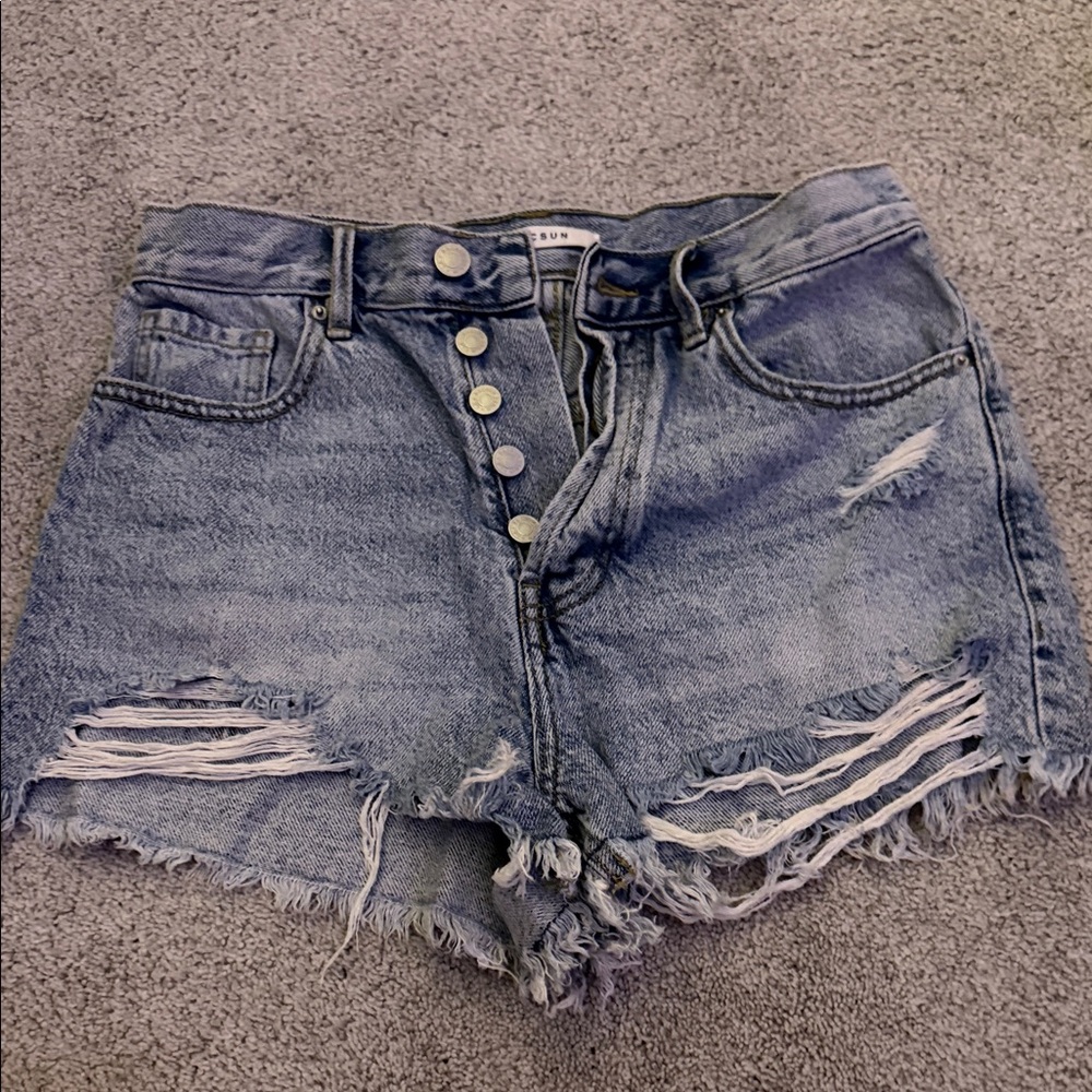 PacSun Distressed High Rise Jean Shorts